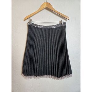 Y2k Vintage Pleated Acordian Midi Skirt Lace‎ Detailing Size Medium